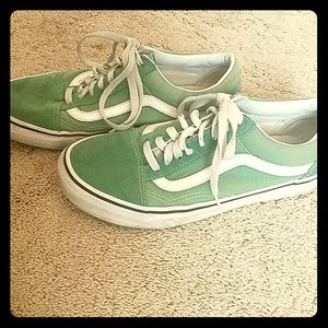 Vans lace up shoes green